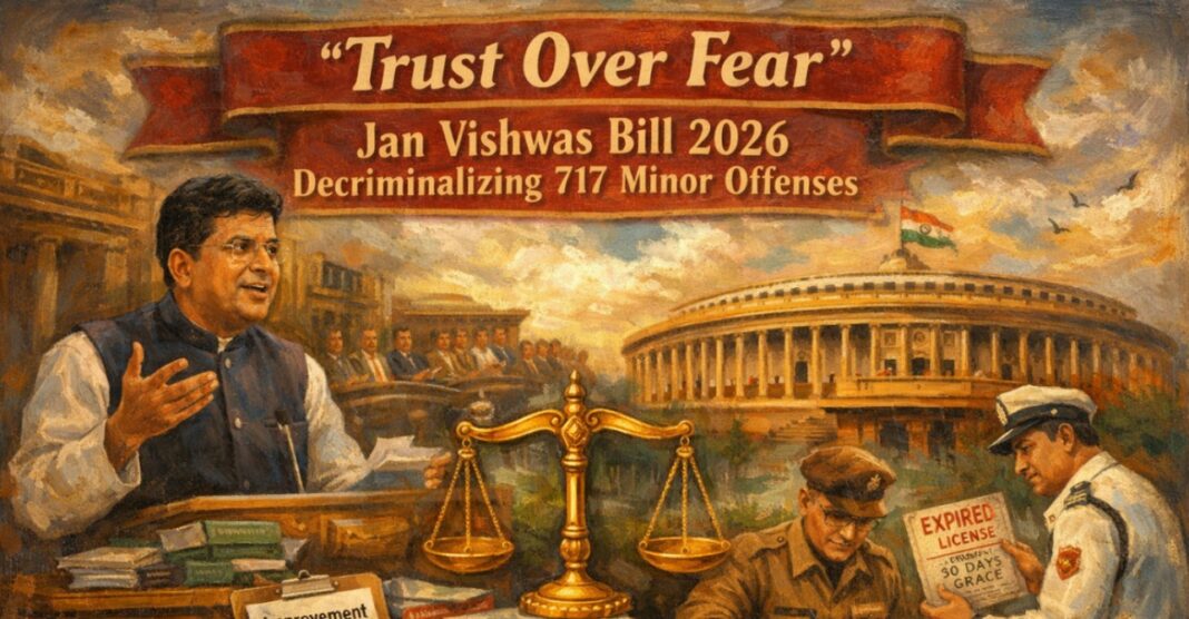 जेल नहीं, अब सिर्फ जुर्माना! ‘जन विश्वास बिल 2026’ में बड़ा बदलाव- हाईवे जाम और ट्रैफिक उल्लंघन पर सजा के नियम बदले जेल नहीं, अब सिर्फ जुर्माना! ‘जन विश्वास बिल 2026’ में बड़ा बदलाव- हाईवे जाम और ट्रैफिक उल्लंघन पर सजा के नियम बदले